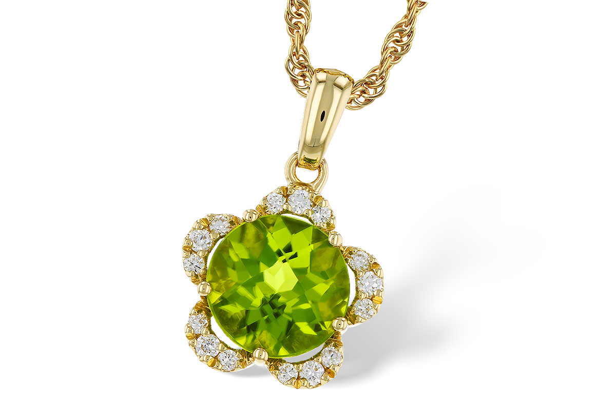 G320-81736: NECKLACE 2.16 PERIDOT 2.28 TGW (8MM RD)