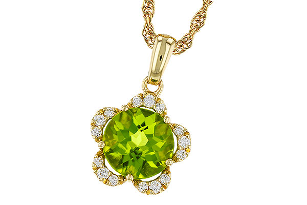 G320-81736: NECKLACE 2.16 PERIDOT 2.28 TGW (8MM RD)