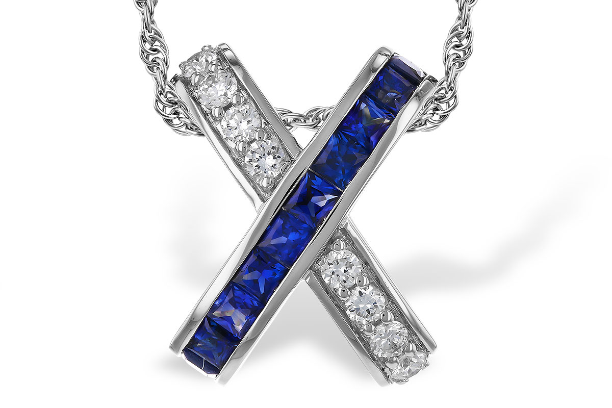 G320-81754: NECKLACE .60 TW SAPPHIRE .77 TGW