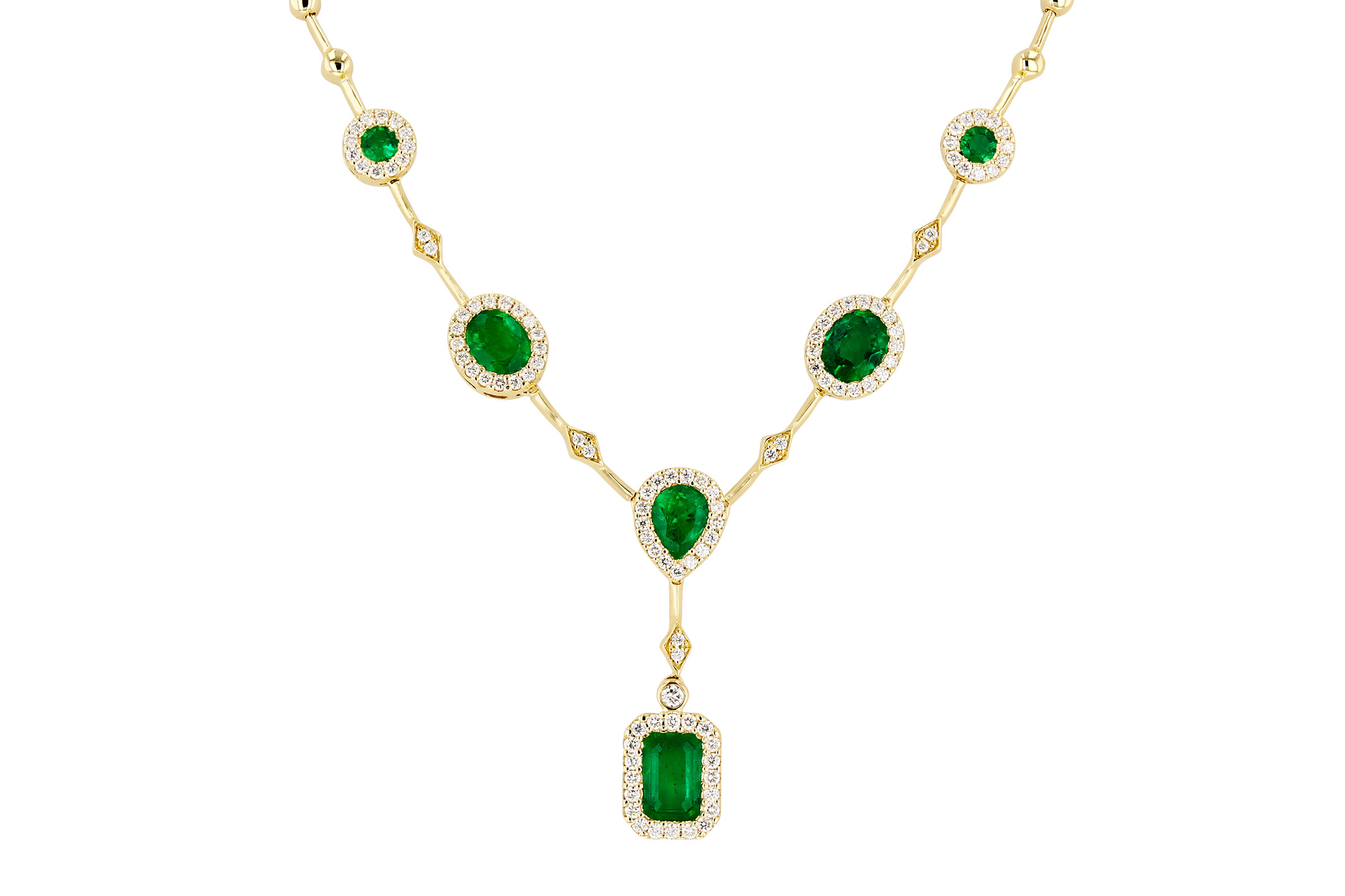 G321-66273: NECKLACE 1.66 TW EMERALD 2.08 TGW (17")