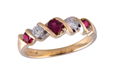 H138-92663: LDS WED RG .34 RUBY .58 TGW
