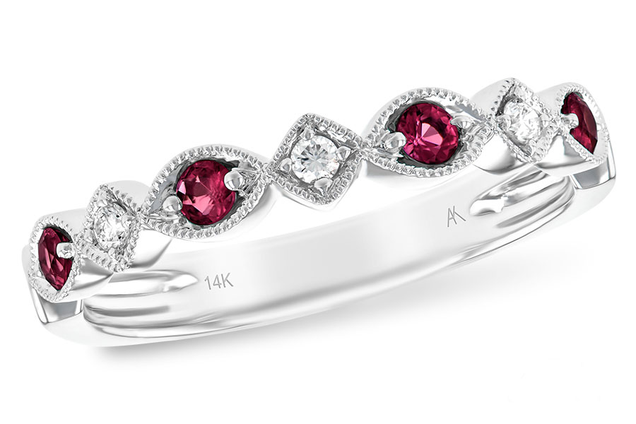 H138-93582: LDS WED RG .20 RUBY .26 TGW
