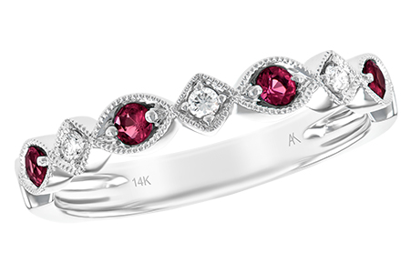 H138-93582: LDS WED RG .20 RUBY .26 TGW