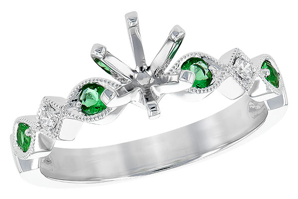 H236-20863: LDS SEMI DIA RG .12 EMERALD .16 TGW