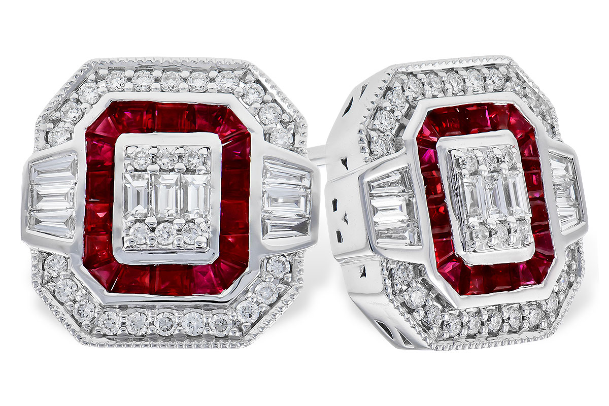 H319-82654: EARR .58 TW RUBY .96 TGW