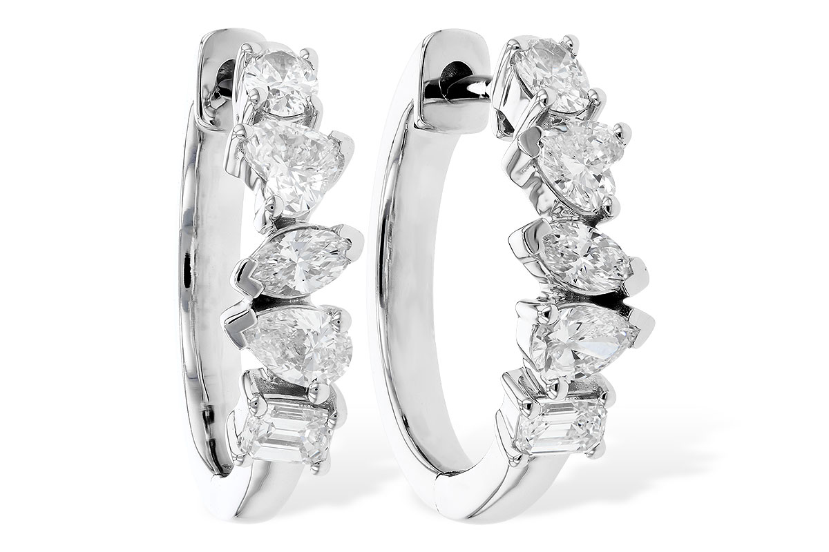 H319-89045: EARRINGS .70 TW FANCY CUT DIAS