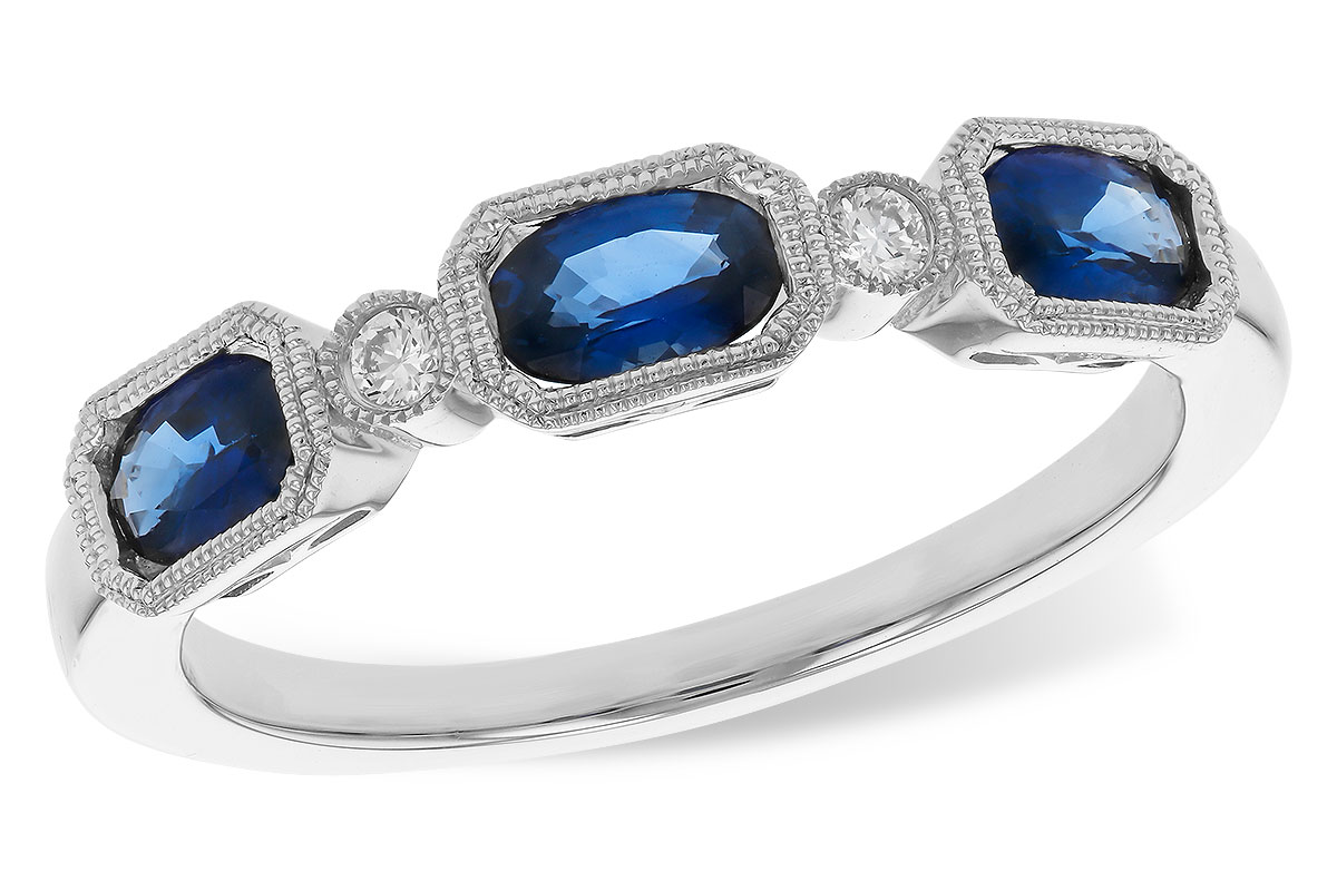 H320-75409: LDS WED RG .72 SAPPHIRE .77 TGW (4x3MM SAPP)