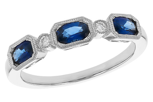 H320-75409: LDS WED RG .72 SAPPHIRE .77 TGW (4x3MM SAPP)