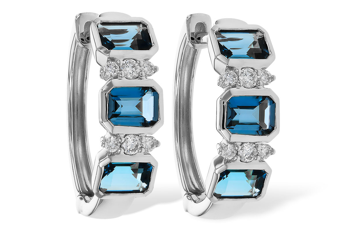 H320-75427: EARRINGS 1.37 TW LONDON BLUE TOPAZ 1.48 TGW