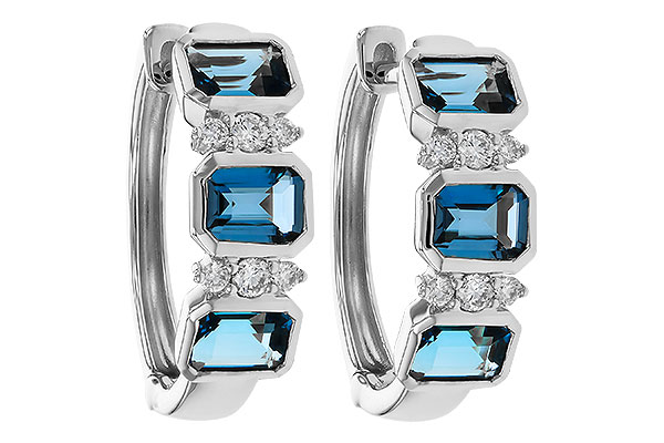 H320-75427: EARRINGS 1.37 TW LONDON BLUE TOPAZ 1.48 TGW
