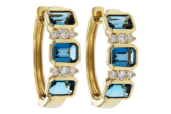 H320-75427: EARRINGS 1.37 TW LONDON BLUE TOPAZ 1.48 TGW