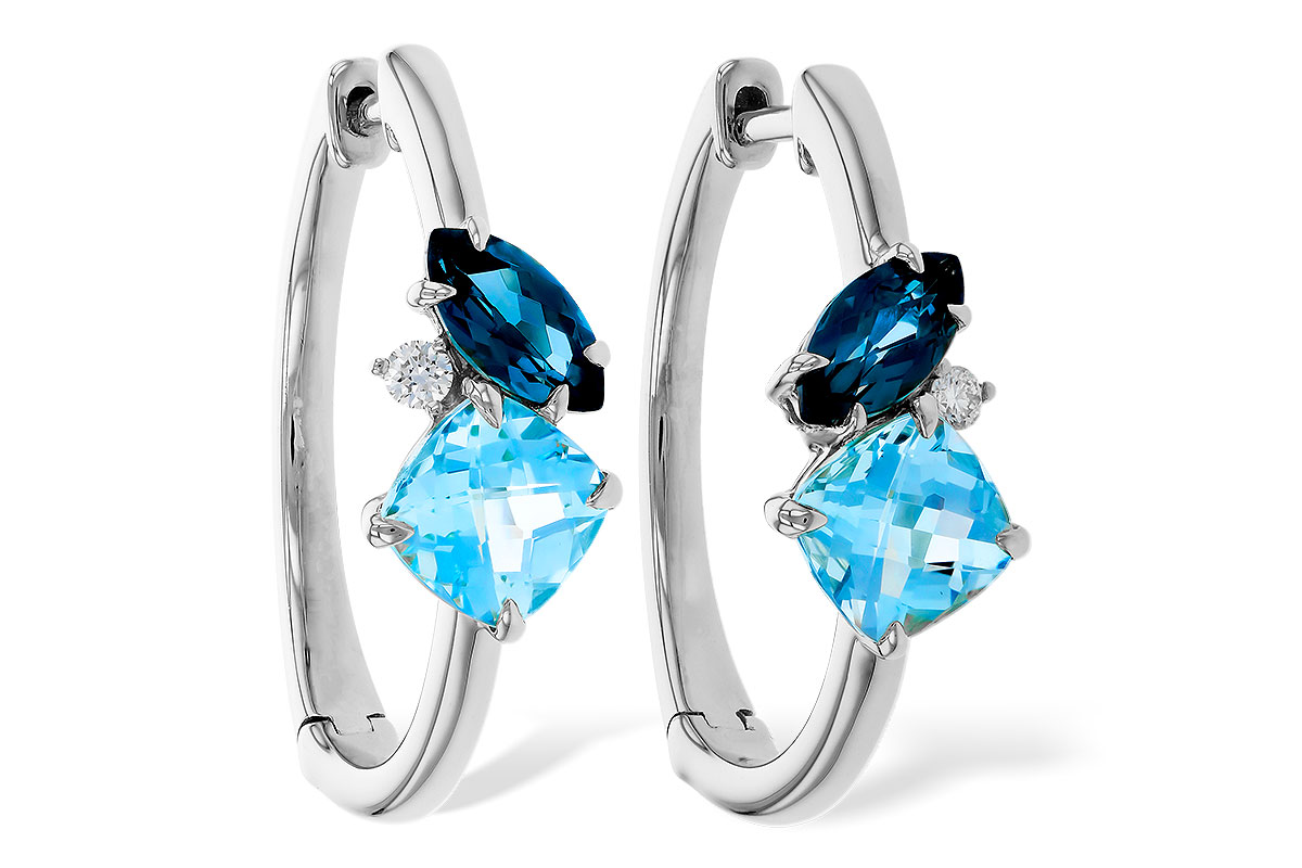 H320-77182: EARRINGS 1.82 TW BLUE TOPAZ 1.86 TGW