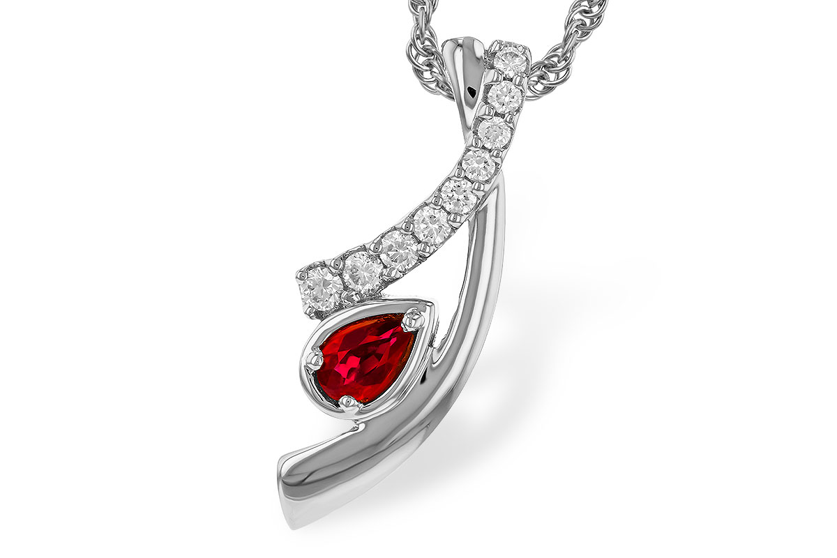 H320-79000: NECKLACE .21 RUBY .38 TGW (5x3 RUBY)
