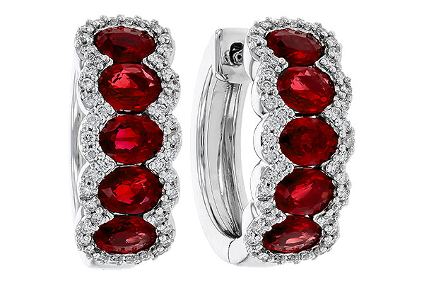 H320-79991: EARRINGS 2.20 TW RUBY 2.45 TGW