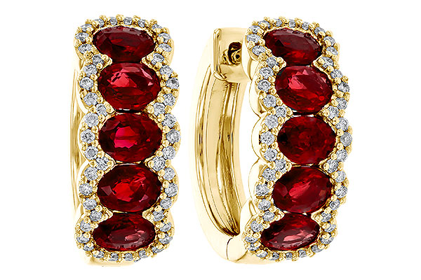 H320-79991: EARRINGS 2.20 TW RUBY 2.45 TGW