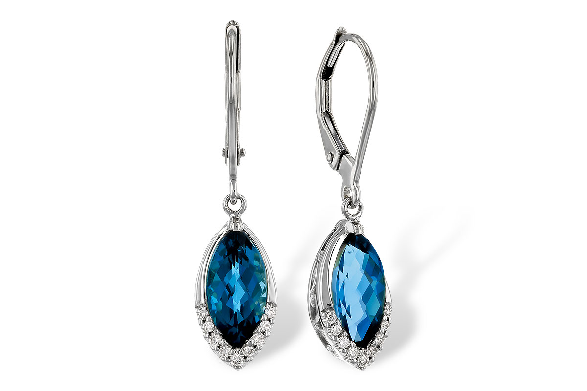 H320-80900: EARR 2.42 TW LONDON BLUE TOPAZ 2.50 TGW (9x5MM MQ)