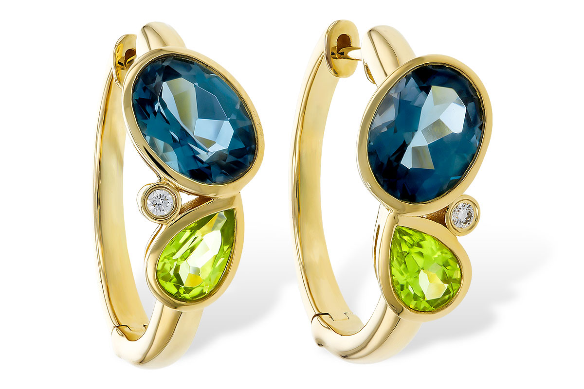 H320-81782: EARRINGS 2.97 SEMI-PREC (PER,LBT) 3.00 TGW