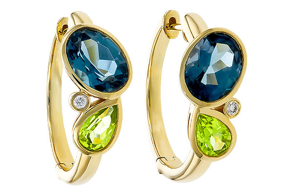 H320-81782: EARRINGS 2.97 SEMI-PREC (PER,LBT) 3.00 TGW