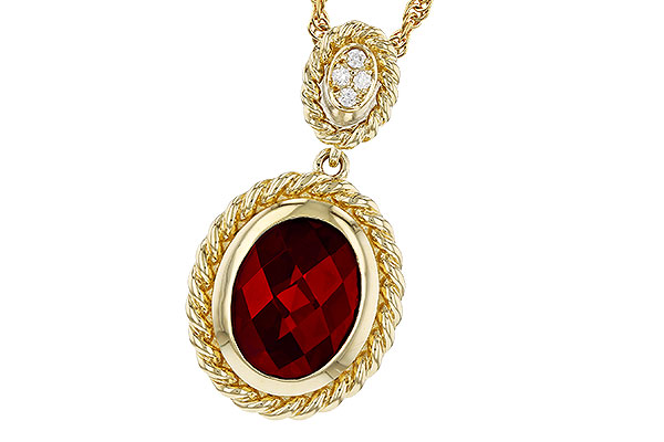 H321-64491: NECKLACE 2.10 GARNET 2.12 TGW (9x7MM GAR)