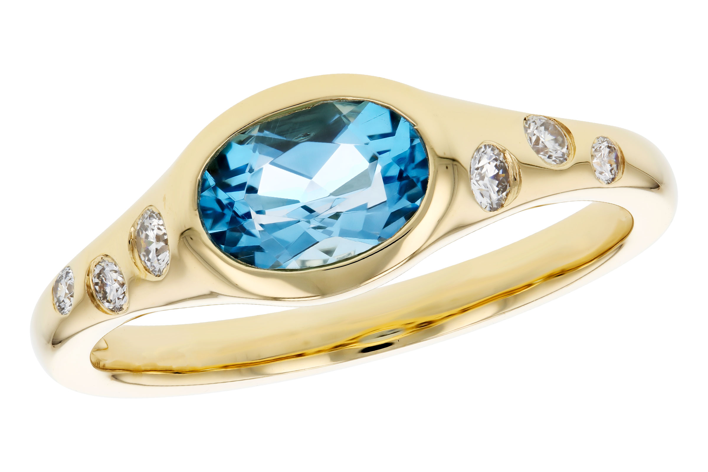 H321-66291: LDS RG .94 BLUE TOPAZ 1.08 TGW (7x5MM OV)