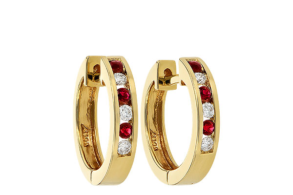 K047-12636: EARRINGS .16 RUBY .26 TGW
