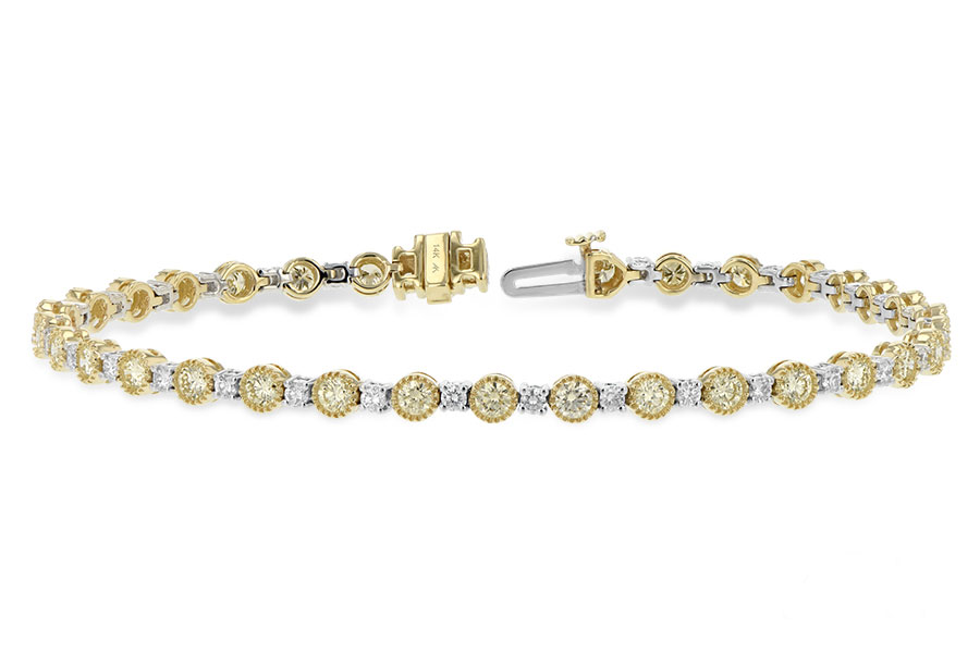 K234-45372: BRACELET 2.22 YELLOW DIA 3.04 TW