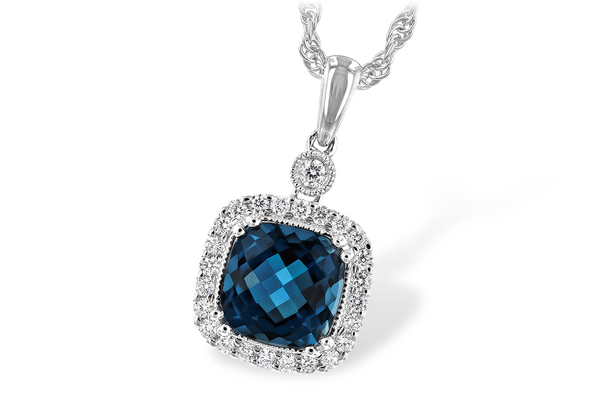 K235-29000: NECK 1.63 LONDON BLUE TOPAZ 1.80 TGW (7MM LBT)