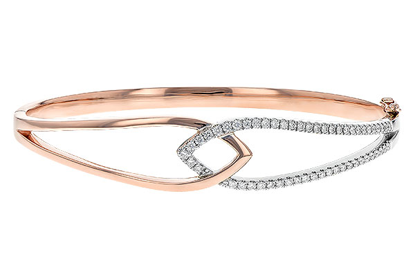 K235-35436: BANGLE BRACELET .50 TW (ROSE & WG)