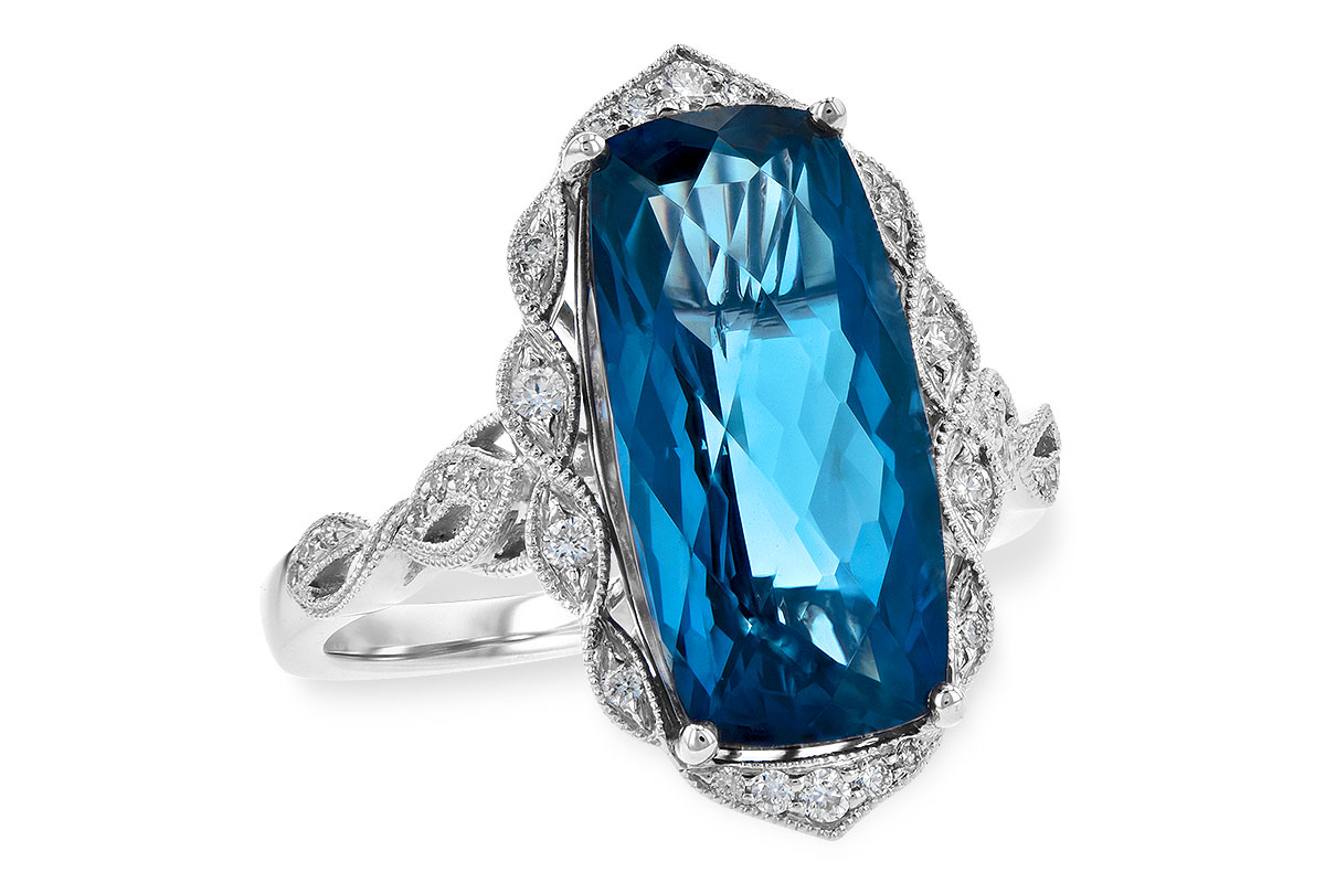 K236-19909: LDS RG 6.75 LONDON BLUE TOPAZ 6.90 TGW (16x8MM BT)