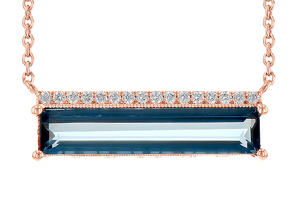K236-24500: NECK 2.70 LONDON BLUE TOPAZ 2.80 TGW