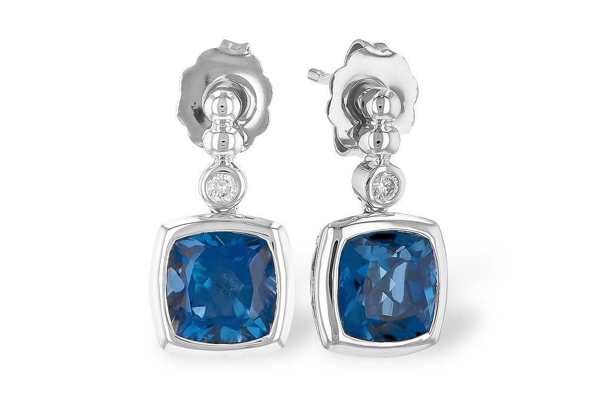 K318-91736: EARR 1.78 LONDON BLUE TOPAZ 1.82 TGW