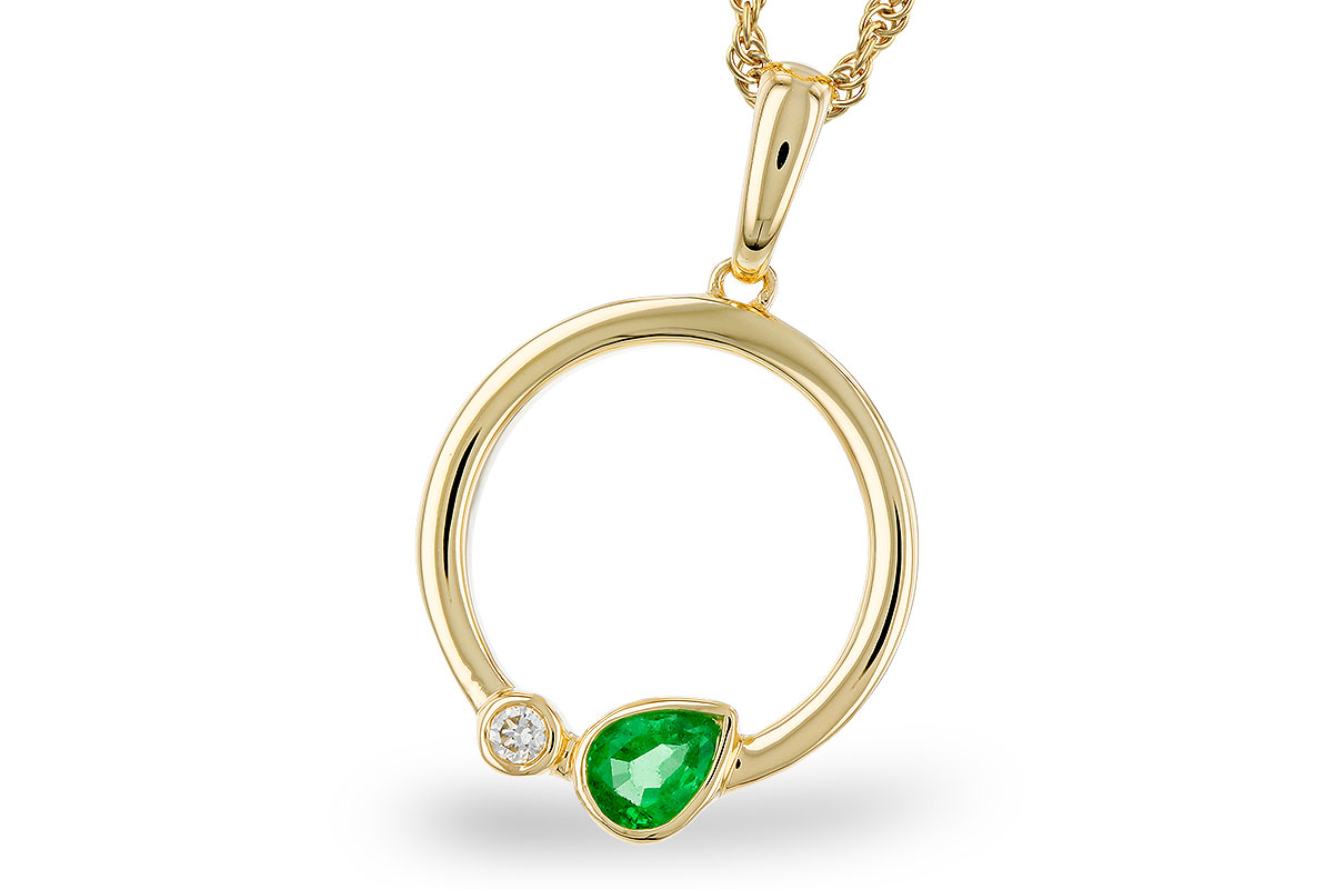 K320-75427: NECKLACE .20 EMERALD .22 TGW