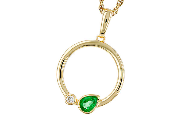 K320-75427: NECKLACE .20 EMERALD .22 TGW