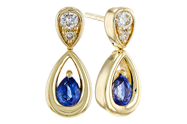 K320-76309: EARRINGS .42 SAPPHIRE .54 TGW (4x3 SAPP)
