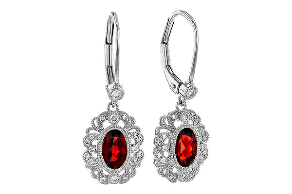 K320-77191: EARRINGS .98 TW GARNET 1.15 TGW (7x5MM GARNET)