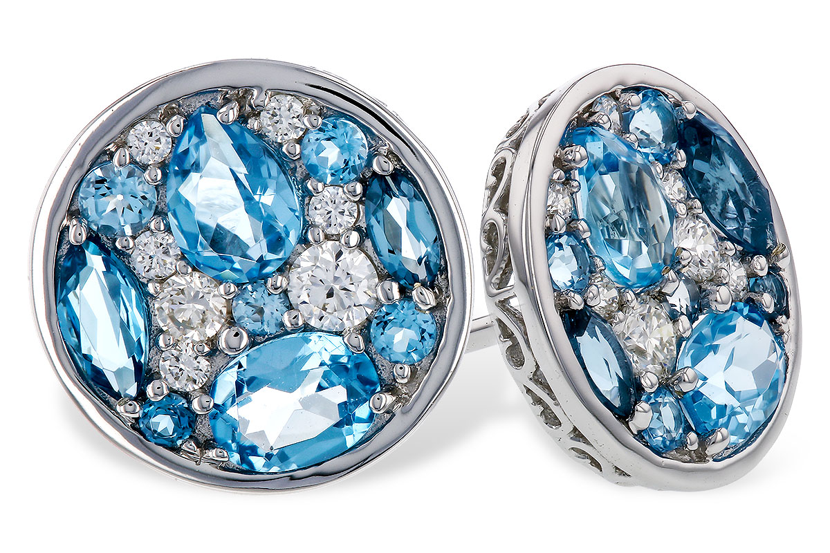 K320-77209: EARRINGS 1.02 TW BLUE TOPAZ 1.18 TGW