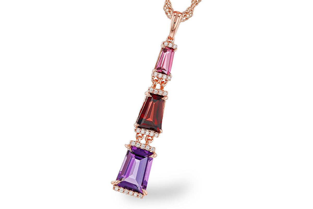 K320-77218: NECKLACE 2.32 SEMI-PREC (PT,GT,AMY) 2.37 TGW