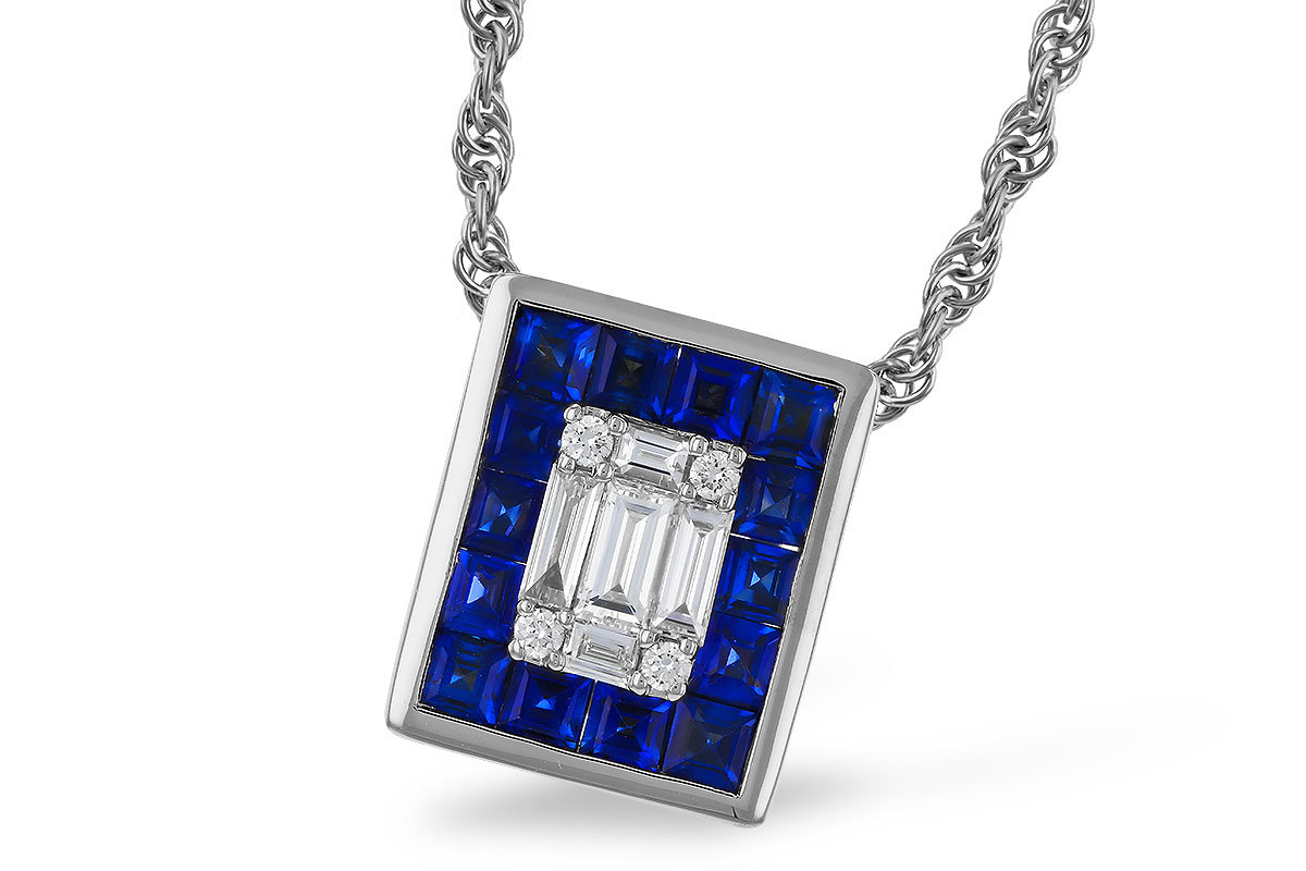 K320-80863: NECKLACE .84 SAPPHIRE TW 1.02 TGW