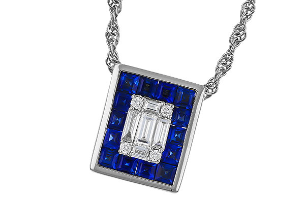 K320-80863: NECKLACE .84 SAPPHIRE TW 1.02 TGW