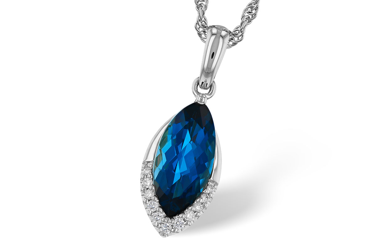 K320-80900: NECK 2.14 LONDON BLUE TOPAZ 2.20 TGW (12x6MM MQ)