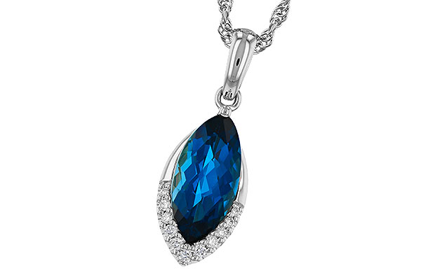 K320-80900: NECK 2.14 LONDON BLUE TOPAZ 2.20 TGW (12x6MM MQ)