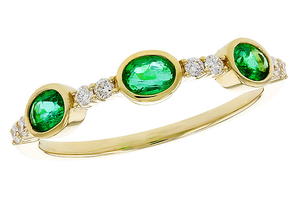 K320-81727: LDS WEDDING RG .46 TW EMERALD .58 TGW