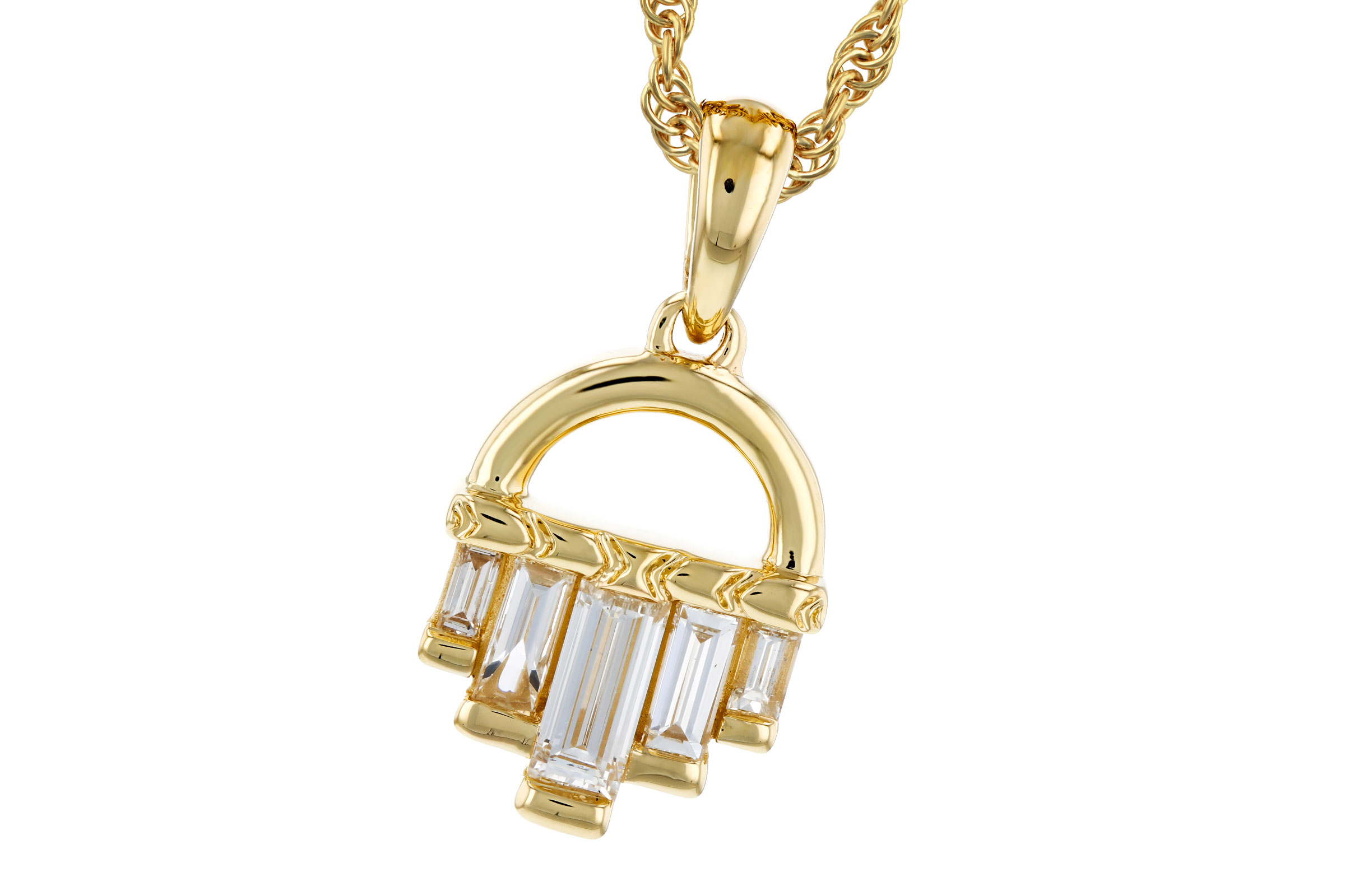 K321-66300: NECKLACE .46 TW BAGUETTE DIAMONDS