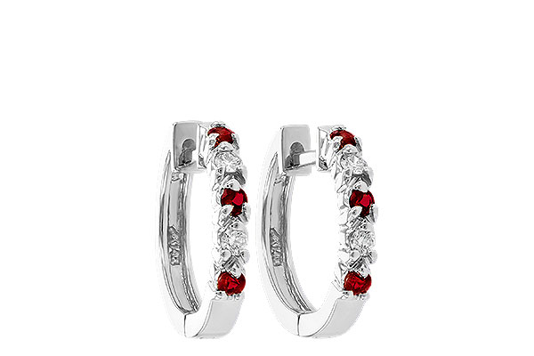 L047-12654: EARRINGS .17 RUBY .26 TGW