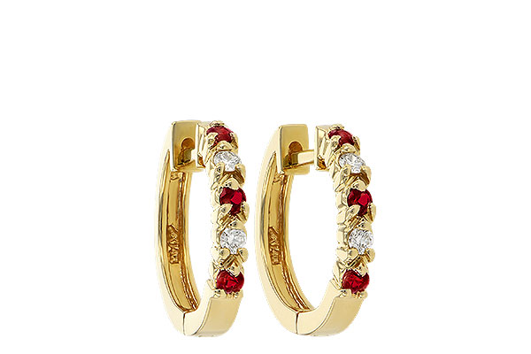 L047-12654: EARRINGS .17 RUBY .26 TGW