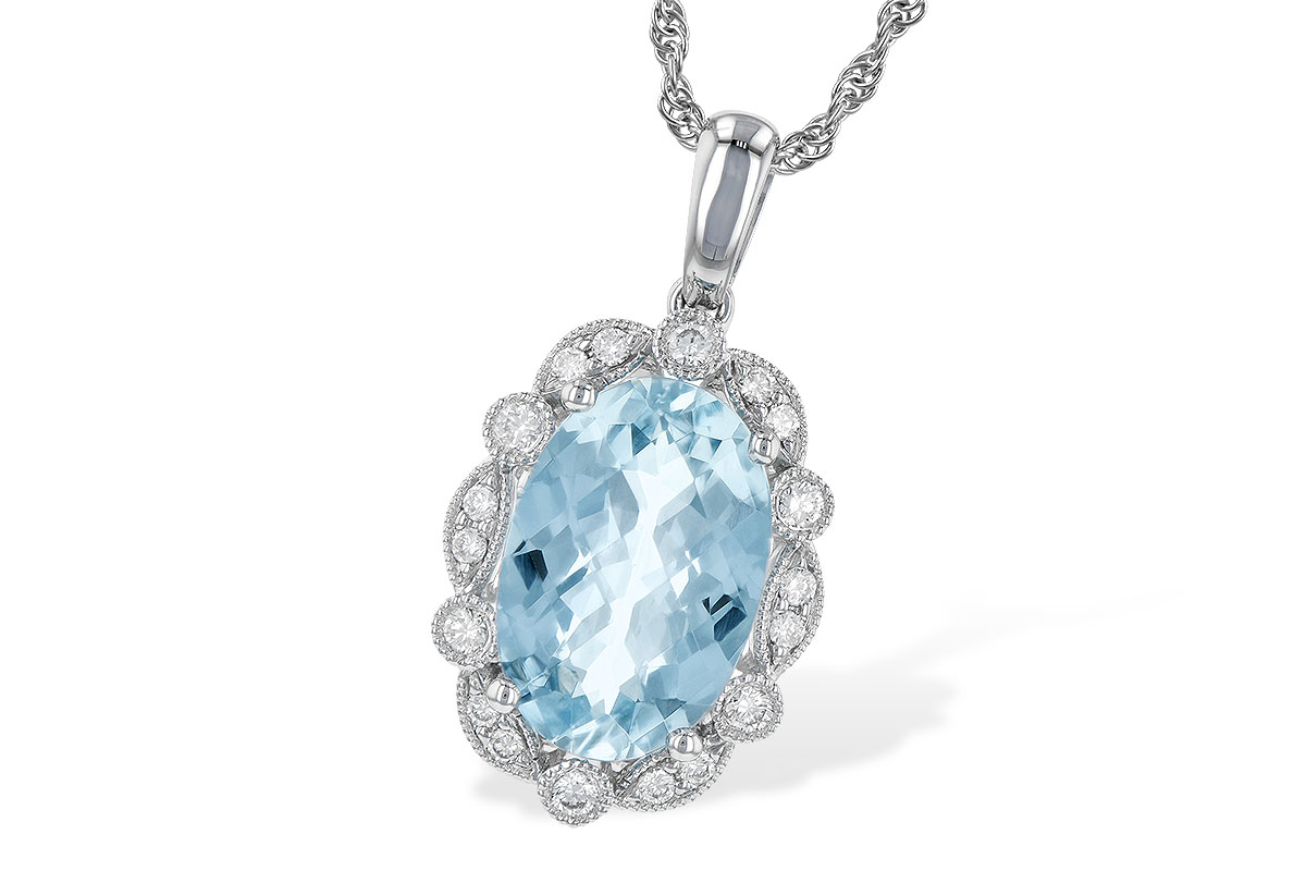 L236-24481: NECKLACE 2.40 AQUA 2.57 TGW (12x8MM AQ)