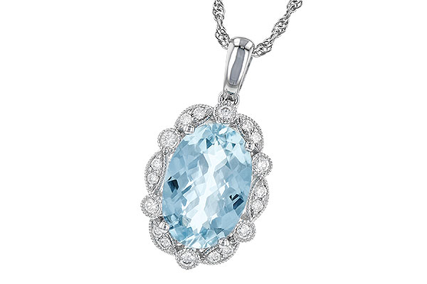 L236-24481: NECKLACE 2.40 AQUA 2.57 TGW (12x8MM AQ)