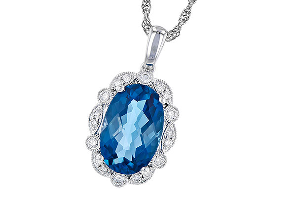 L318-99954: NECK 3.60 LONDON BLUE TOPAZ 3.77 TGW (12x8MM LBT)