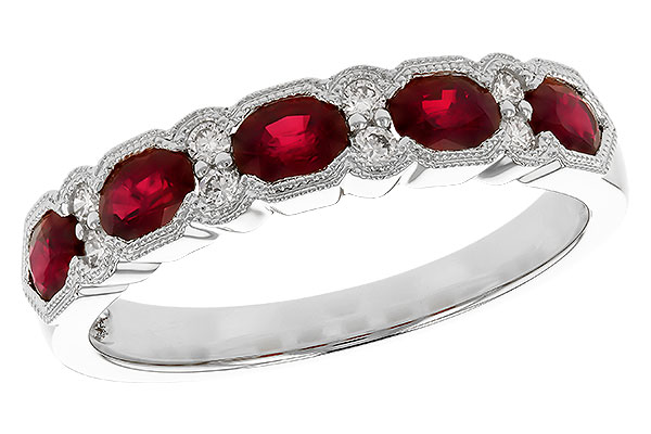 L319-88127: LDS WED RG .88 TW RUBY 1.00 TGW (4x3MM RUBY)