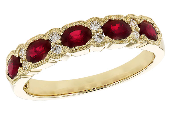L319-88127: LDS WED RG .88 TW RUBY 1.00 TGW (4x3MM RUBY)